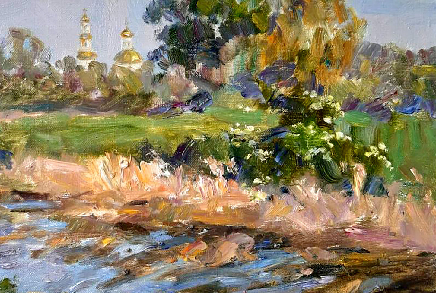 Oil painting A stream outside the city Kovalenko Ivan Mikhailovich
