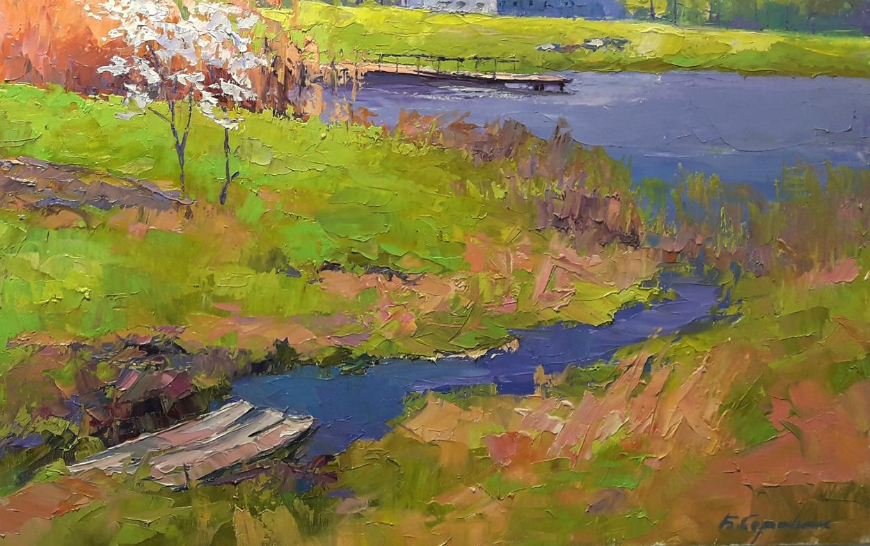 Oil painting Spring in Poltava region Serdyuk Boris Petrovich