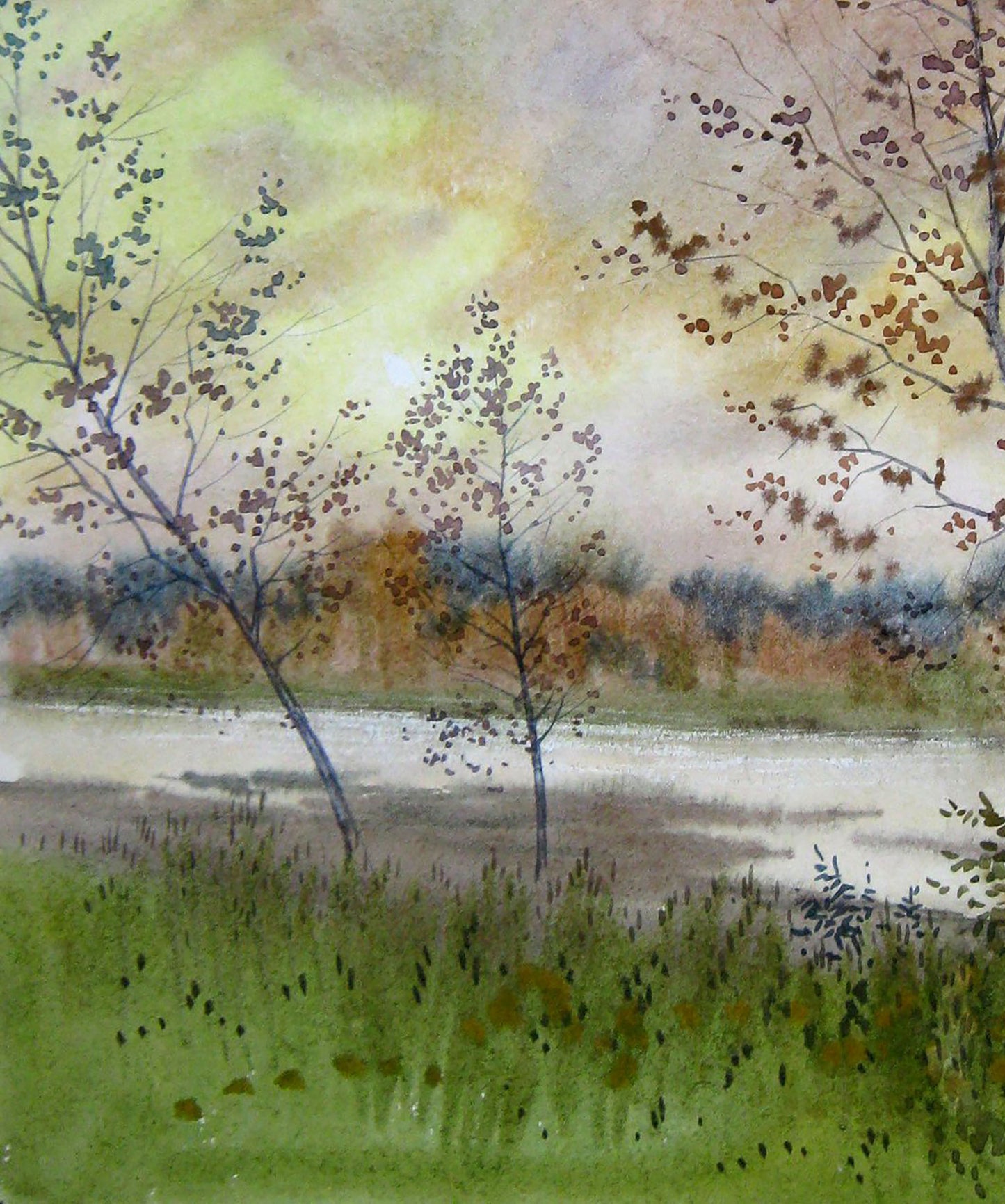 Watercolor painting In October Savenets Valery