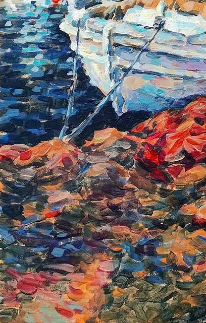 Acrylic painting The evening of a hot day Osnach Olesia