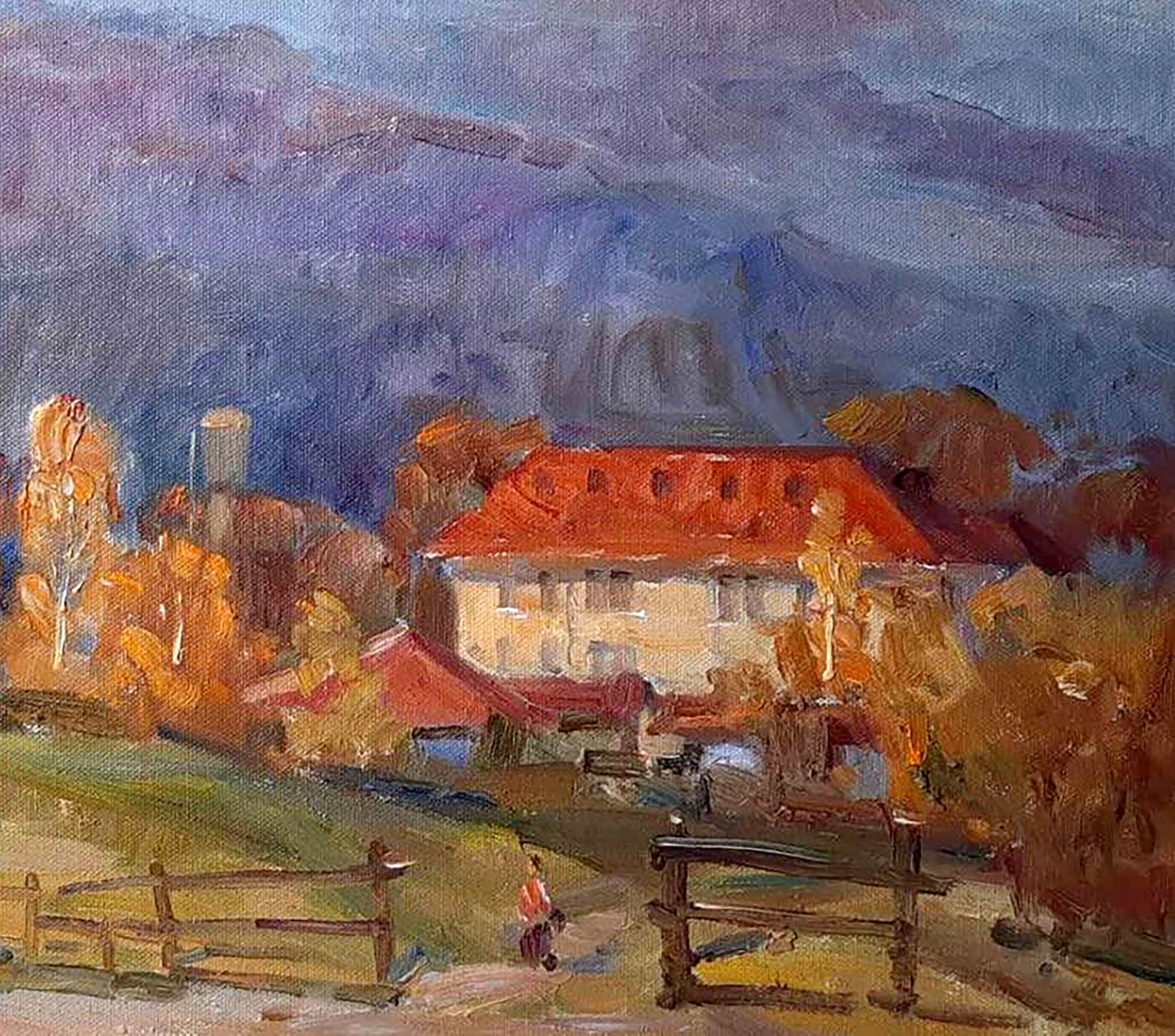 Oil painting Village in the mountains Kovalenko Ivan Mikhailovich
