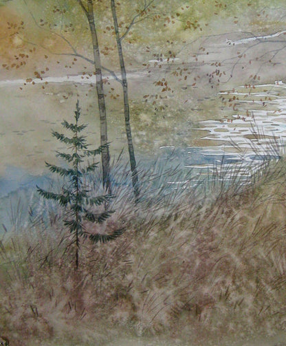 Watercolor painting Last days of October Savenets Valery