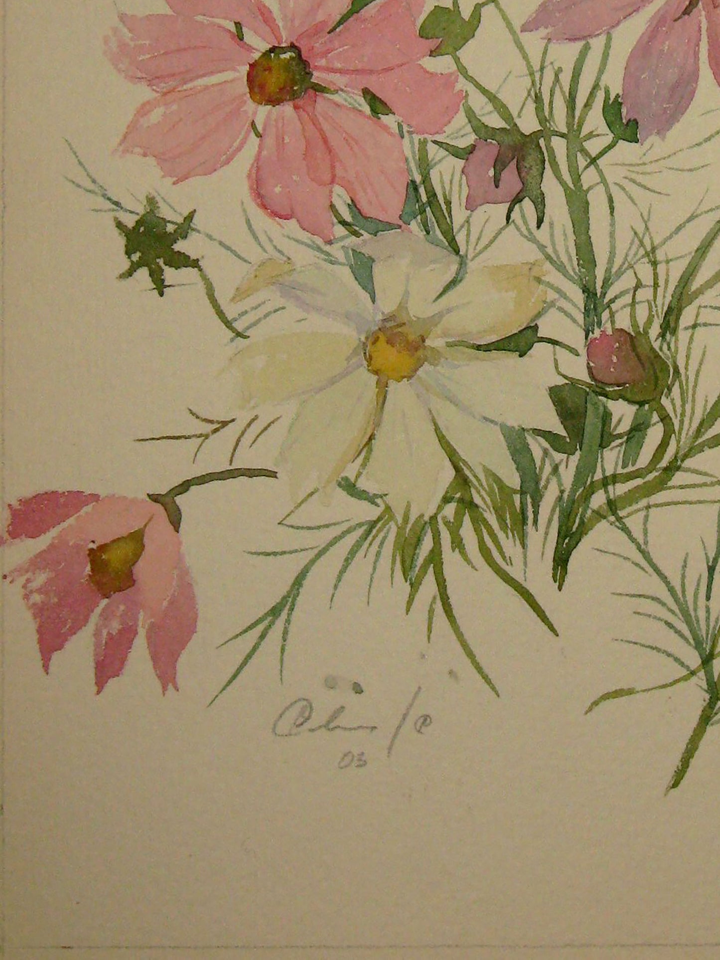 Watercolor painting Peonies Savenets Valery