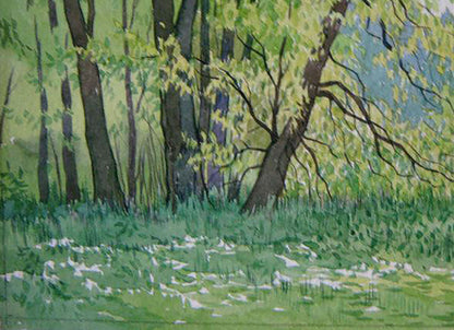 Watercolor painting Summer sketch Savenets Valery