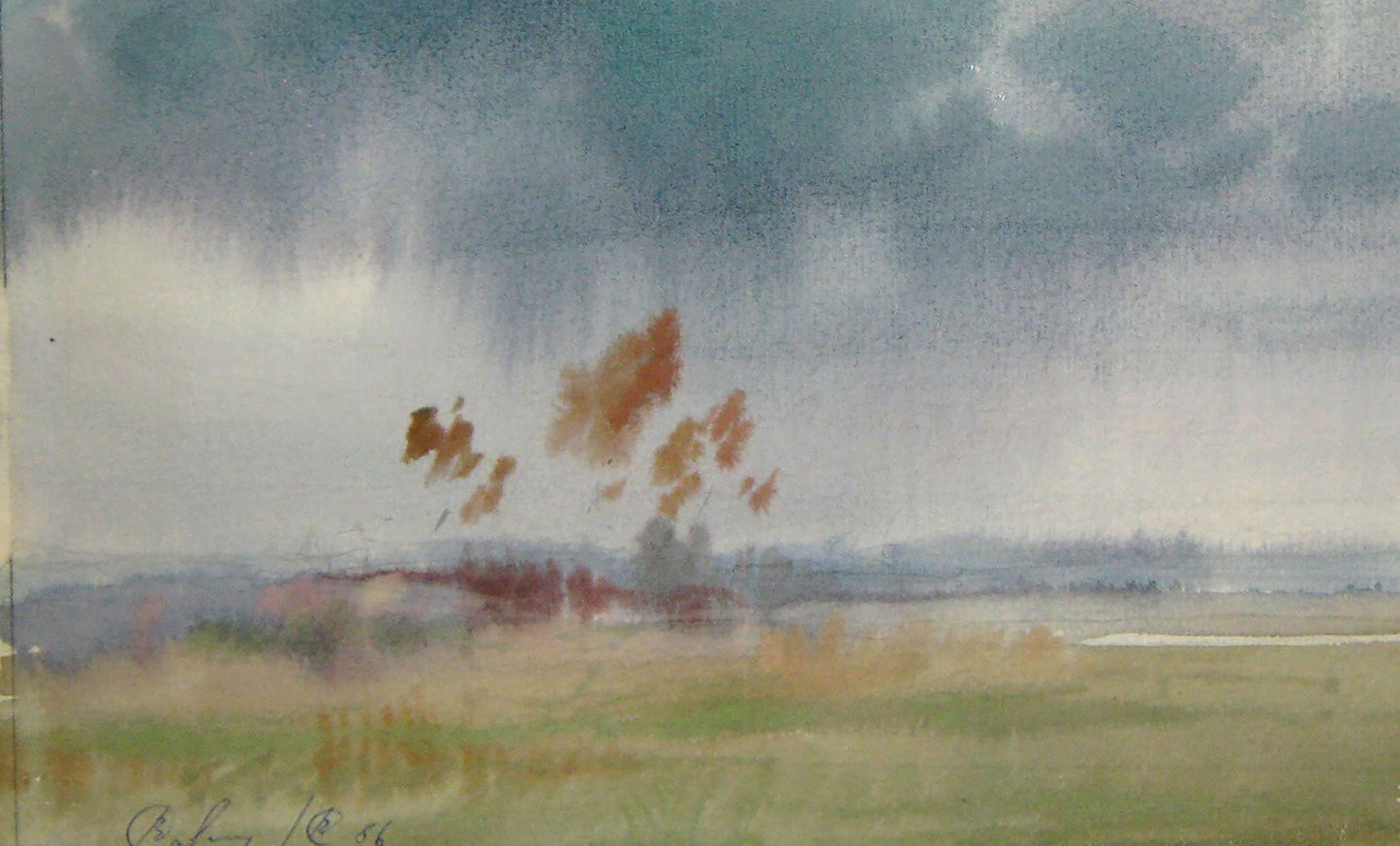 Watercolor painting It's raining in the field Valery Savenets