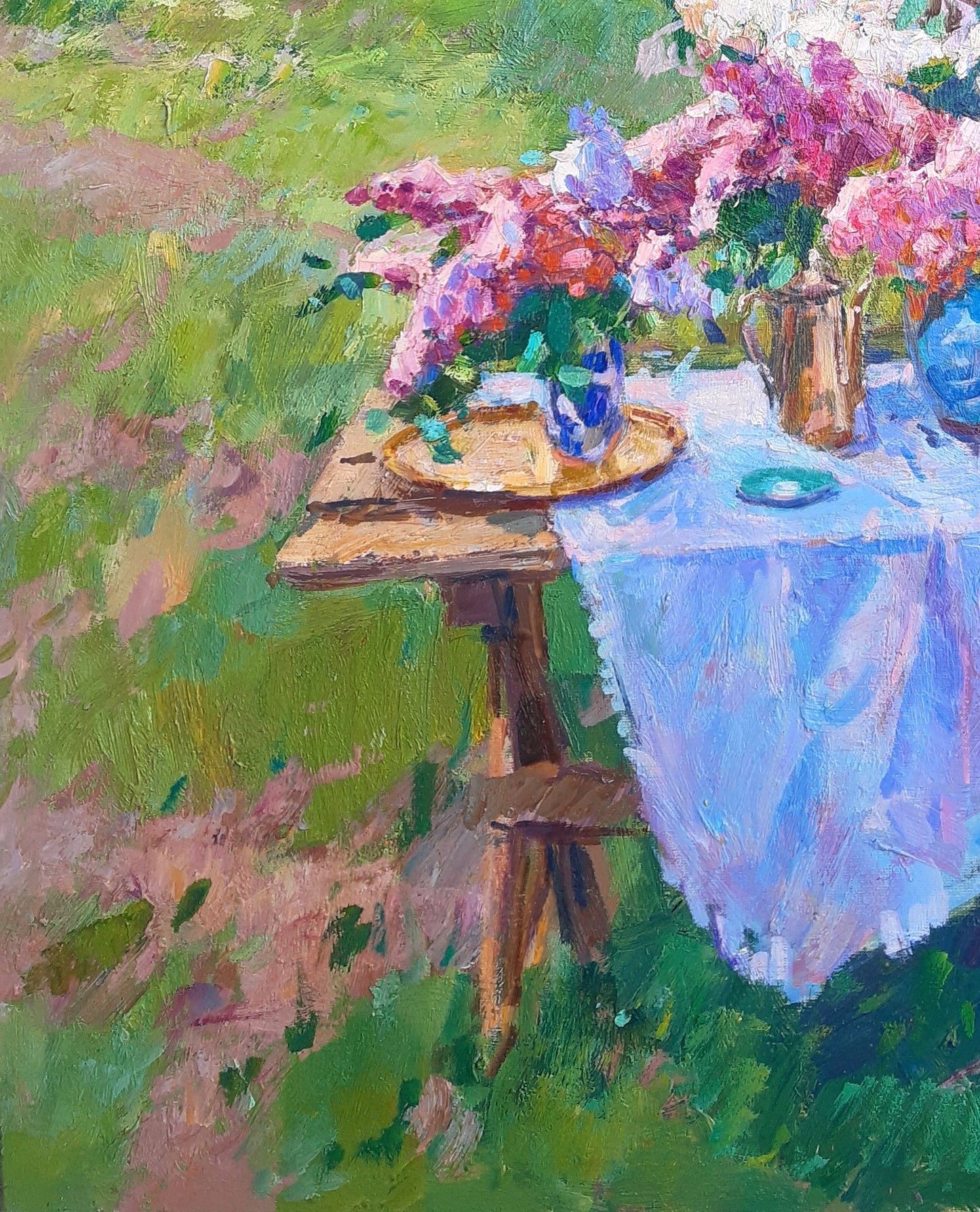 Oli painting Lilac on the table Pereta Vyacheslav