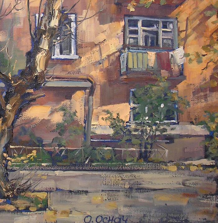 Oil painting Autumn Urban Architecture Osnach Olesia