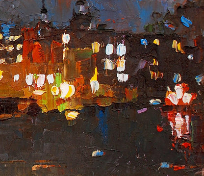 Oil painting Night city Prohorchuk Daria