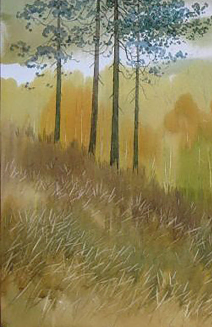 Watercolor painting Forest gave Savenets Valery