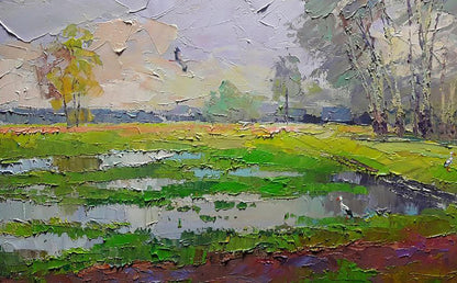 Oil painting Storks Serdyuk Boris Petrovich