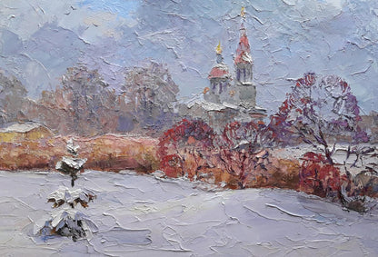 Oil painting Near the church Serdyuk Boris Petrovich №SERB 314