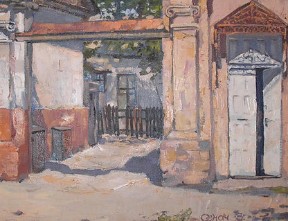 Oil painting Sunny patio Osnach Olesia