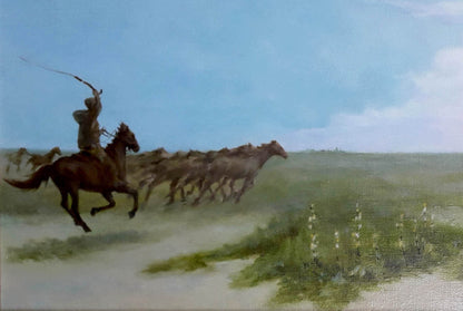 Oil painting To a watering hole Korkishko Vasily