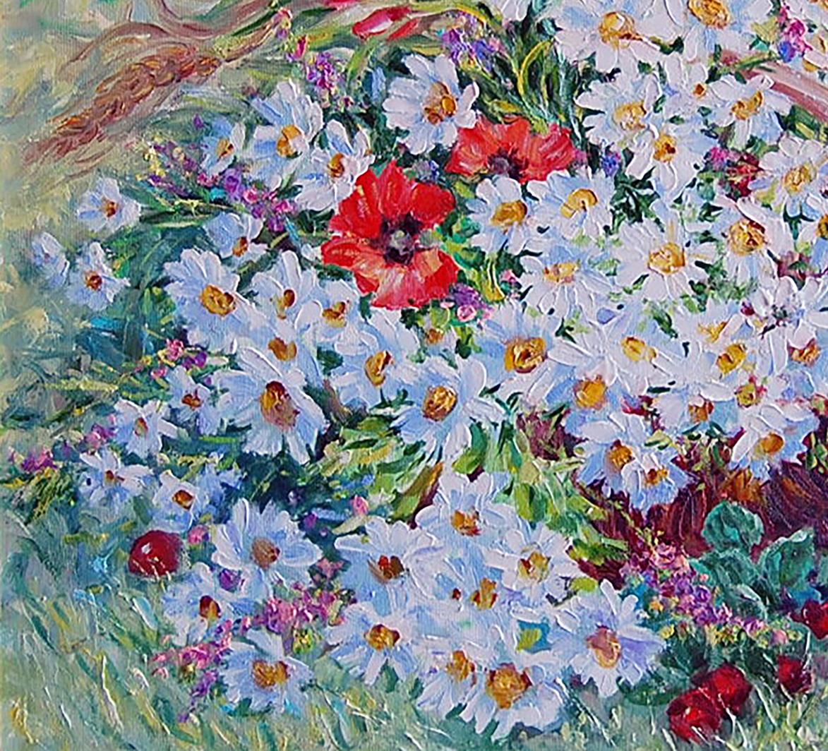 Oil painting Summer Floral still life 