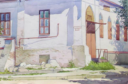 Watercolor painting House on Lermontovskaya Street Savenets Valery