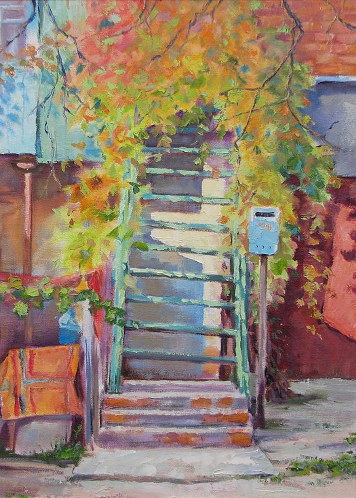 Oil painting Stairs, recollection Osnach Olesia