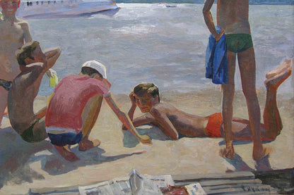 Oil painting In Hydropark Chichkan Leonid Illich