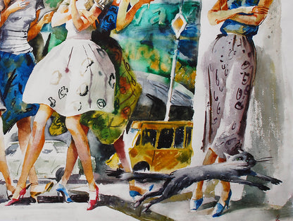 Watercolor painting Crosswalk Egor Shvachunov