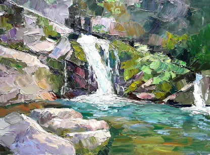 Oil painting Waterfall Serdyuk Boris Petrovich