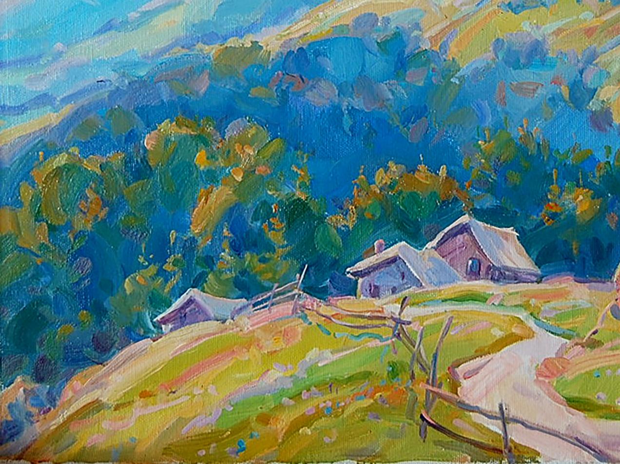 Oil painting Carpathians. Summer Artim Dmitry