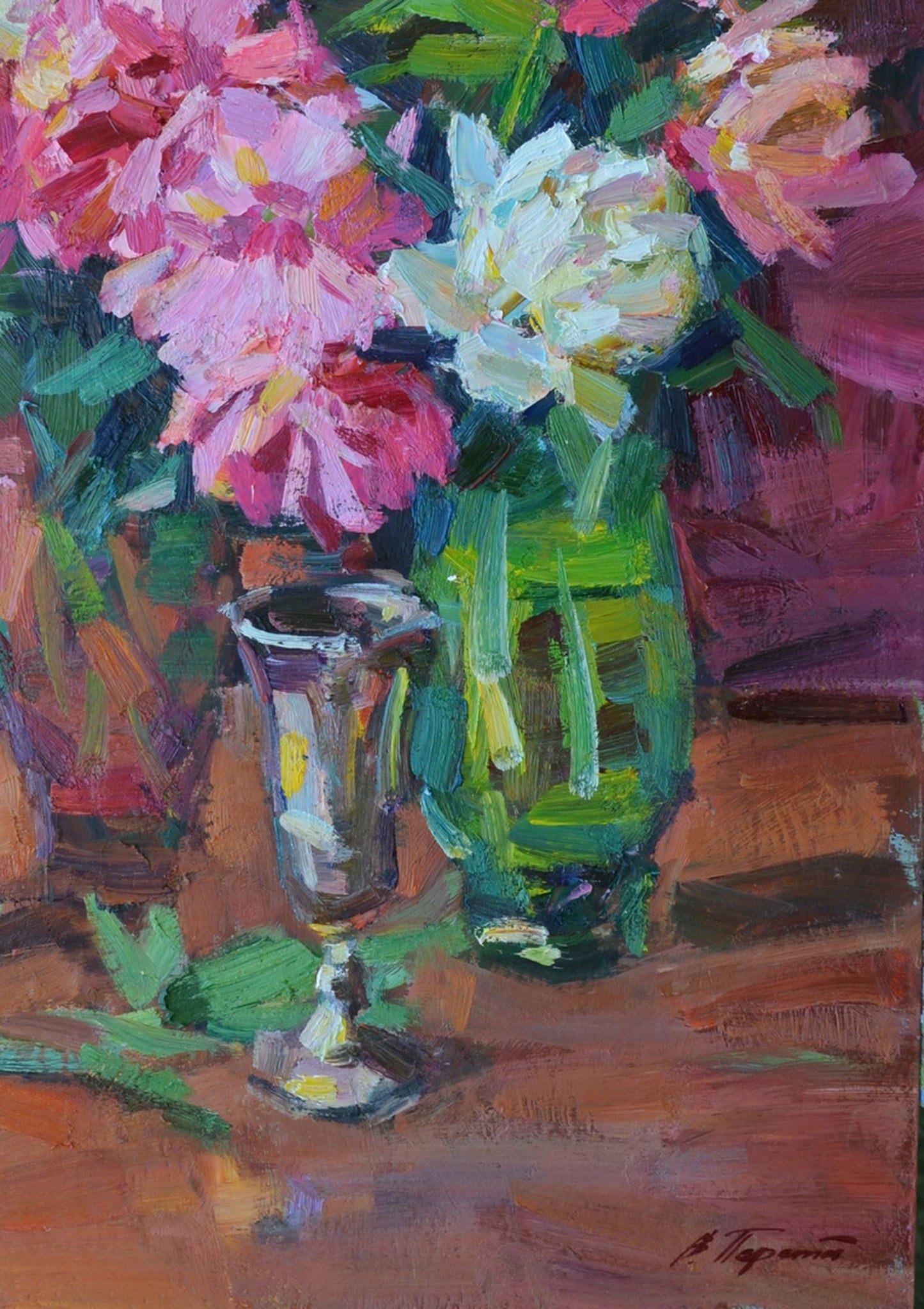 Oil painting Bouquet of Peonies Flowers  still life Pereta Vyacheslav