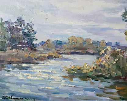 Oil painting Forest pond Ivan Kovalenko