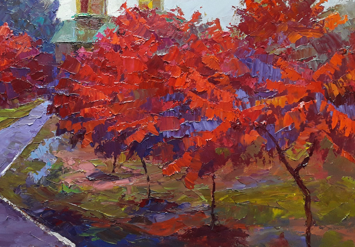 Oil painting Crimson alley Serdyuk Boris Petrovich