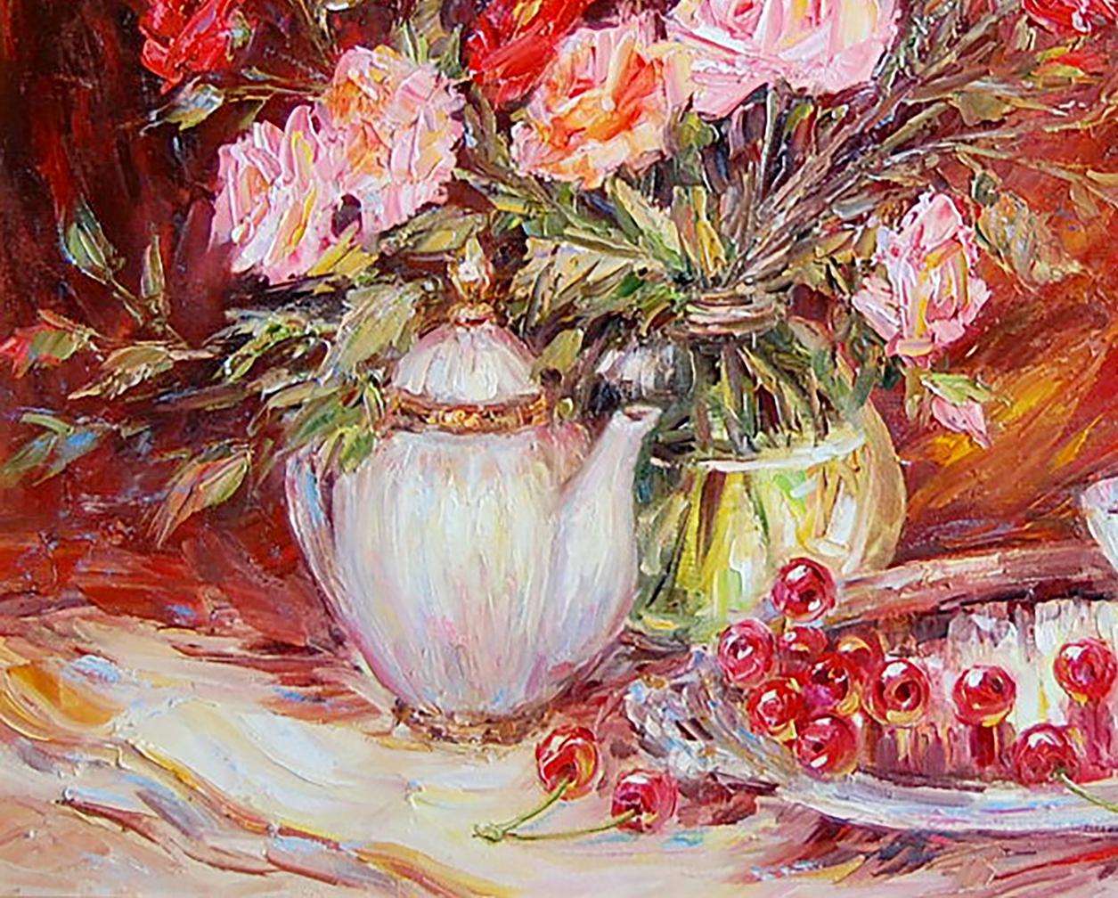 Olga Artim's oil painting of Cherry Tea