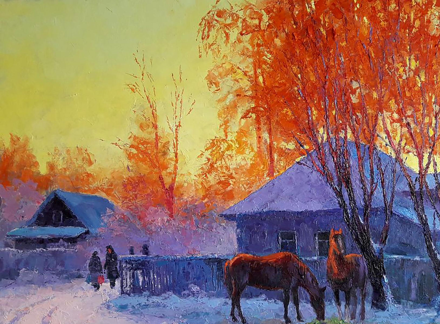 Oil painting Winter evening Serdyuk Boris Petrovich