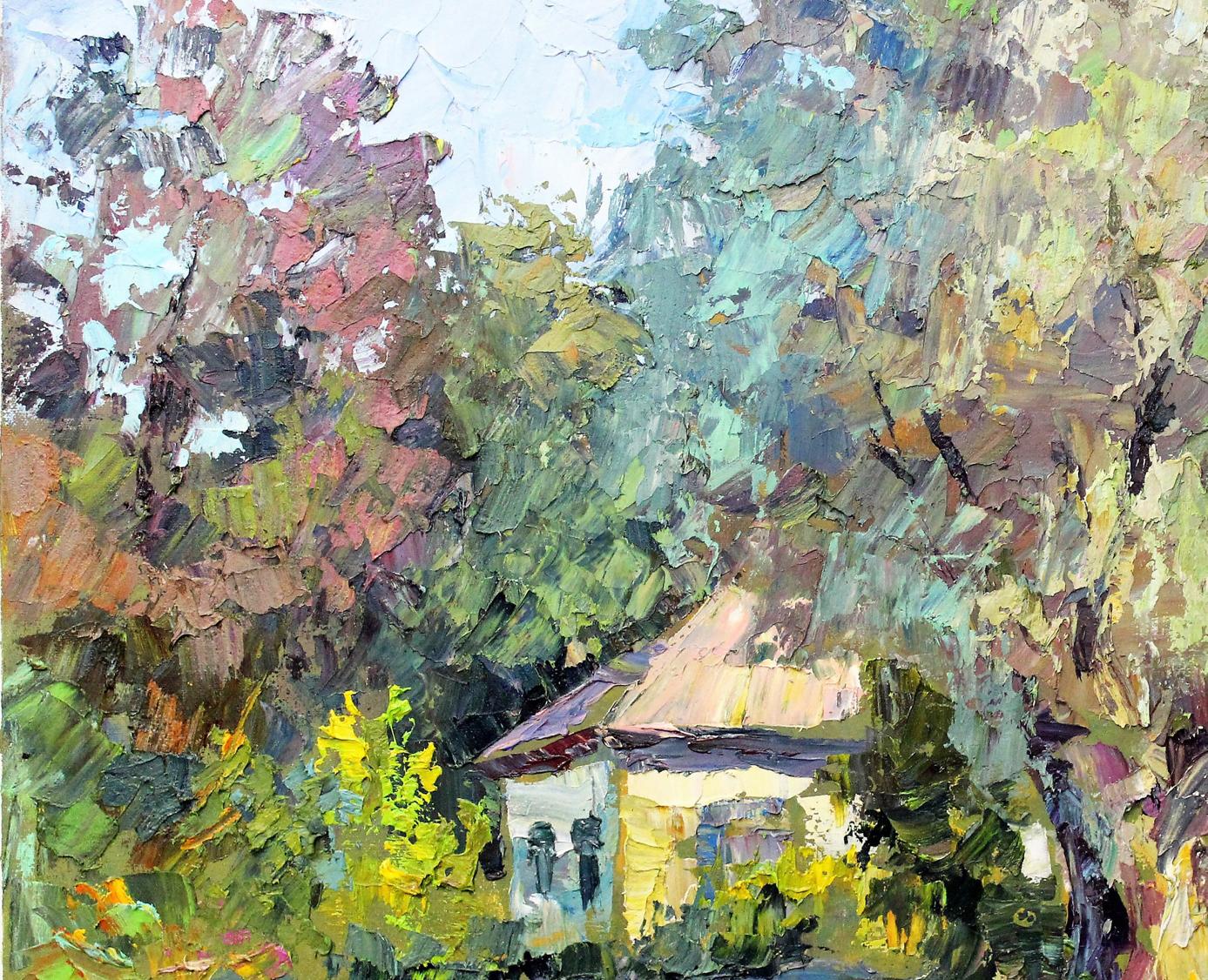 Oil painting Ukrainian village Serdyuk Boris Petrovich