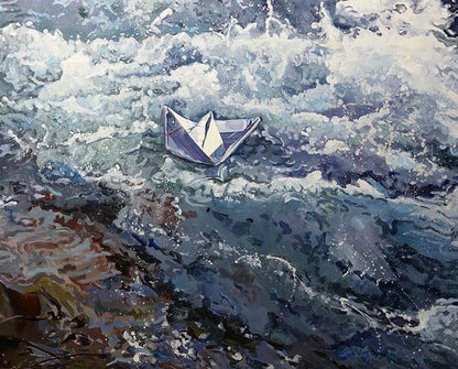 Oil painting Against the stream Varvarov Anatoly Viktorovich