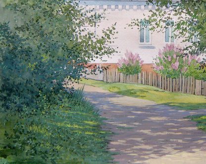 Watercolor painting Path to home Savenets Valery