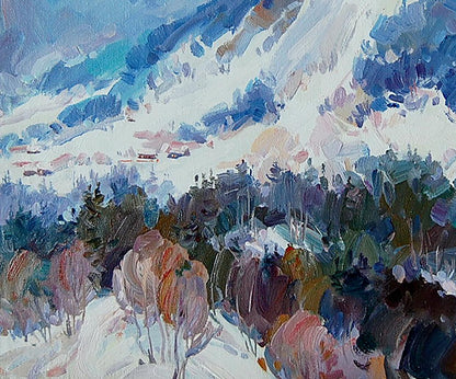 Oil painting Carpathians in Bukovel Artim Dmitry
