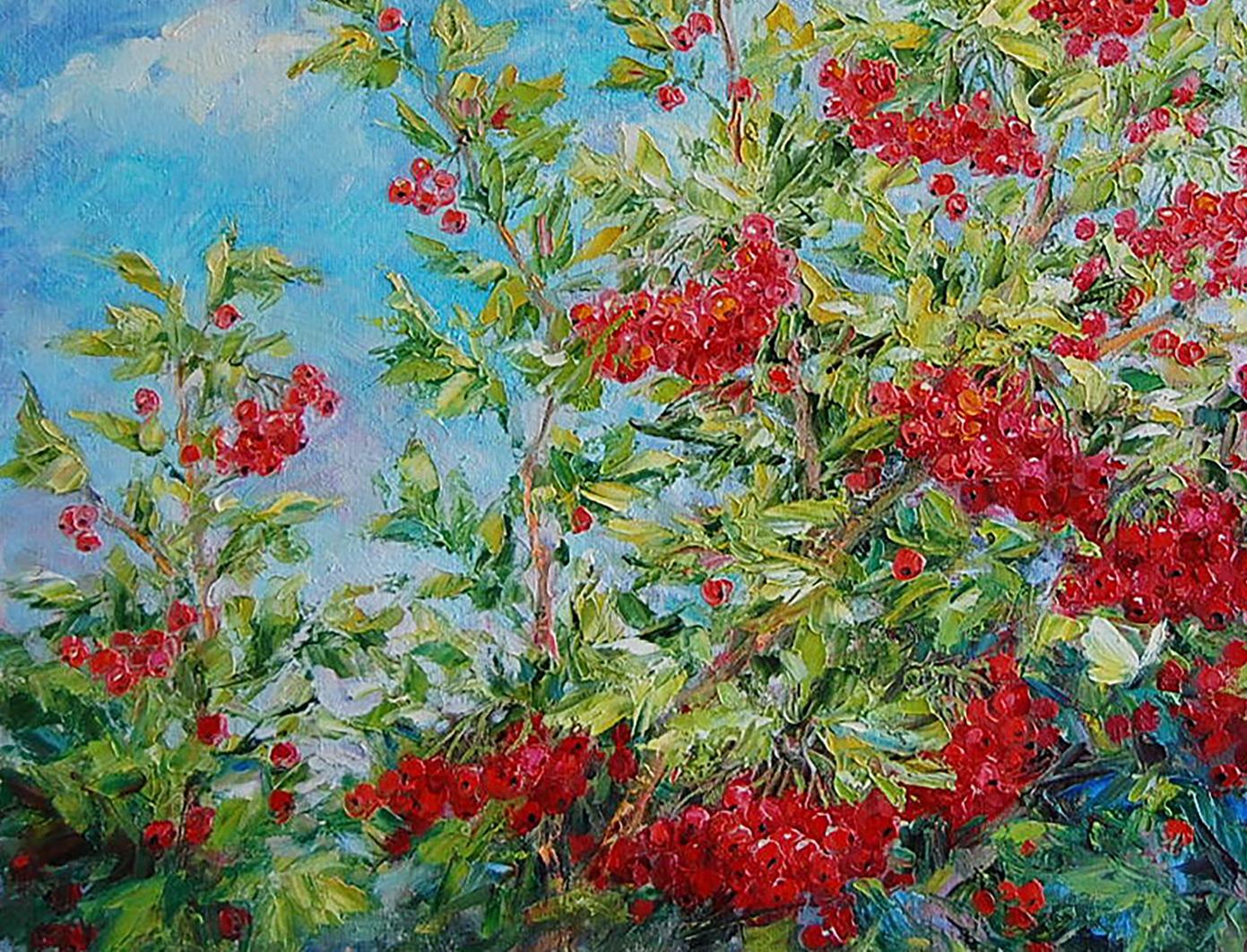 Oil painting Red viburnum Artim Olga