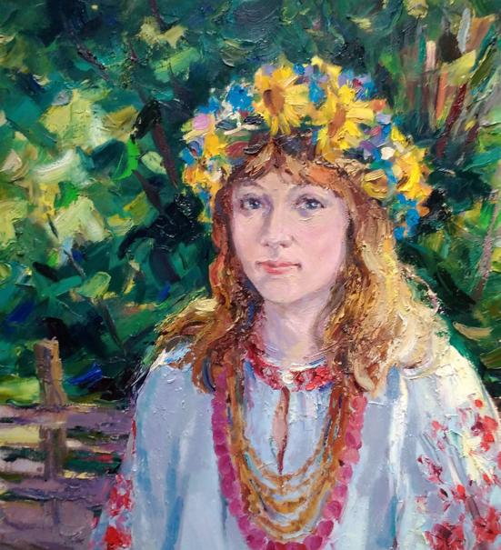 Oil painting Girl in the garden Alexander Nikolaevich Cherednichenko