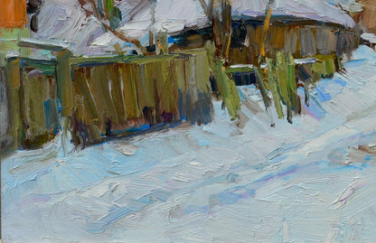 Oli painting Winter in Sednev Pereta Vyacheslav