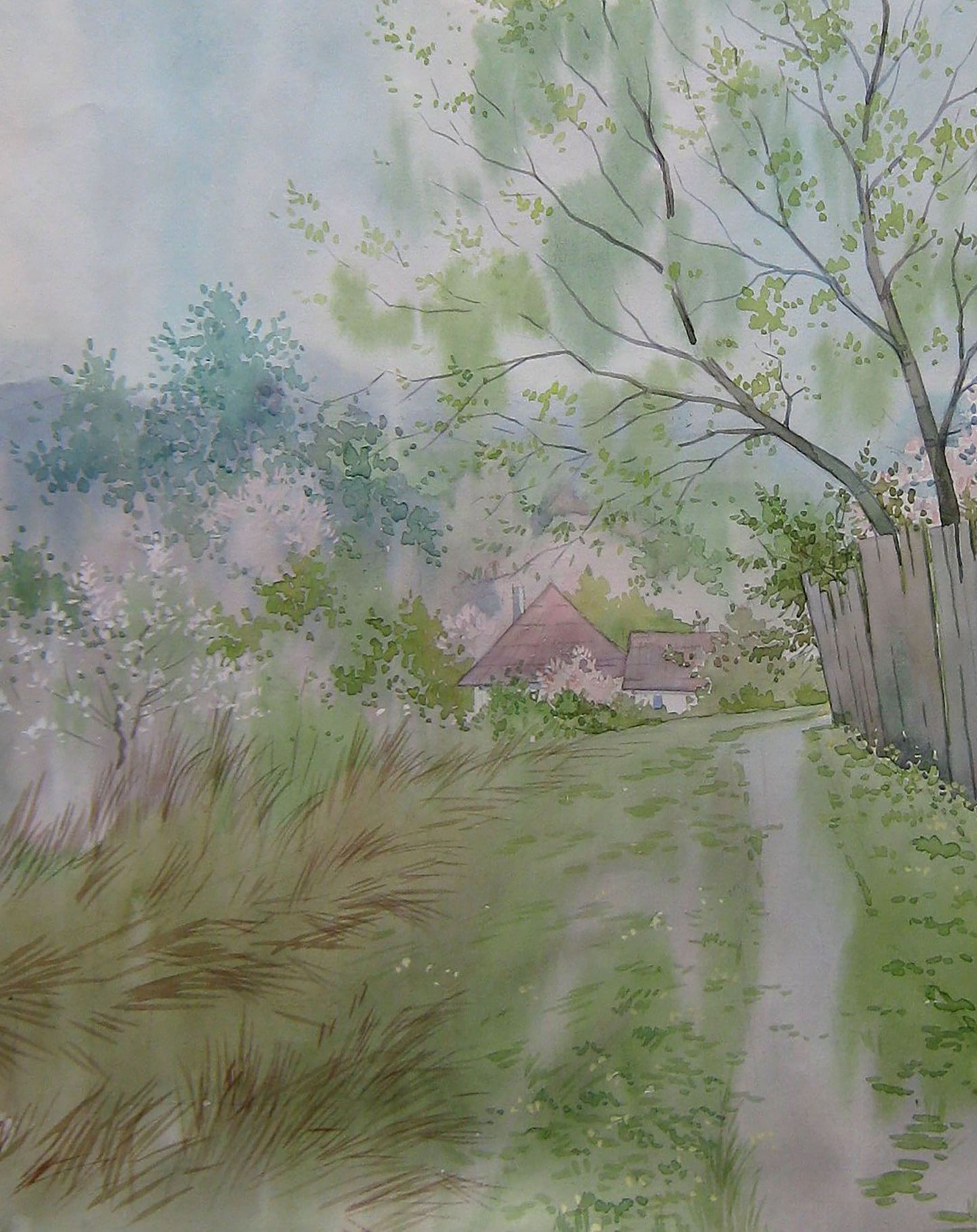 Watercolor painting March day Savenets Valery