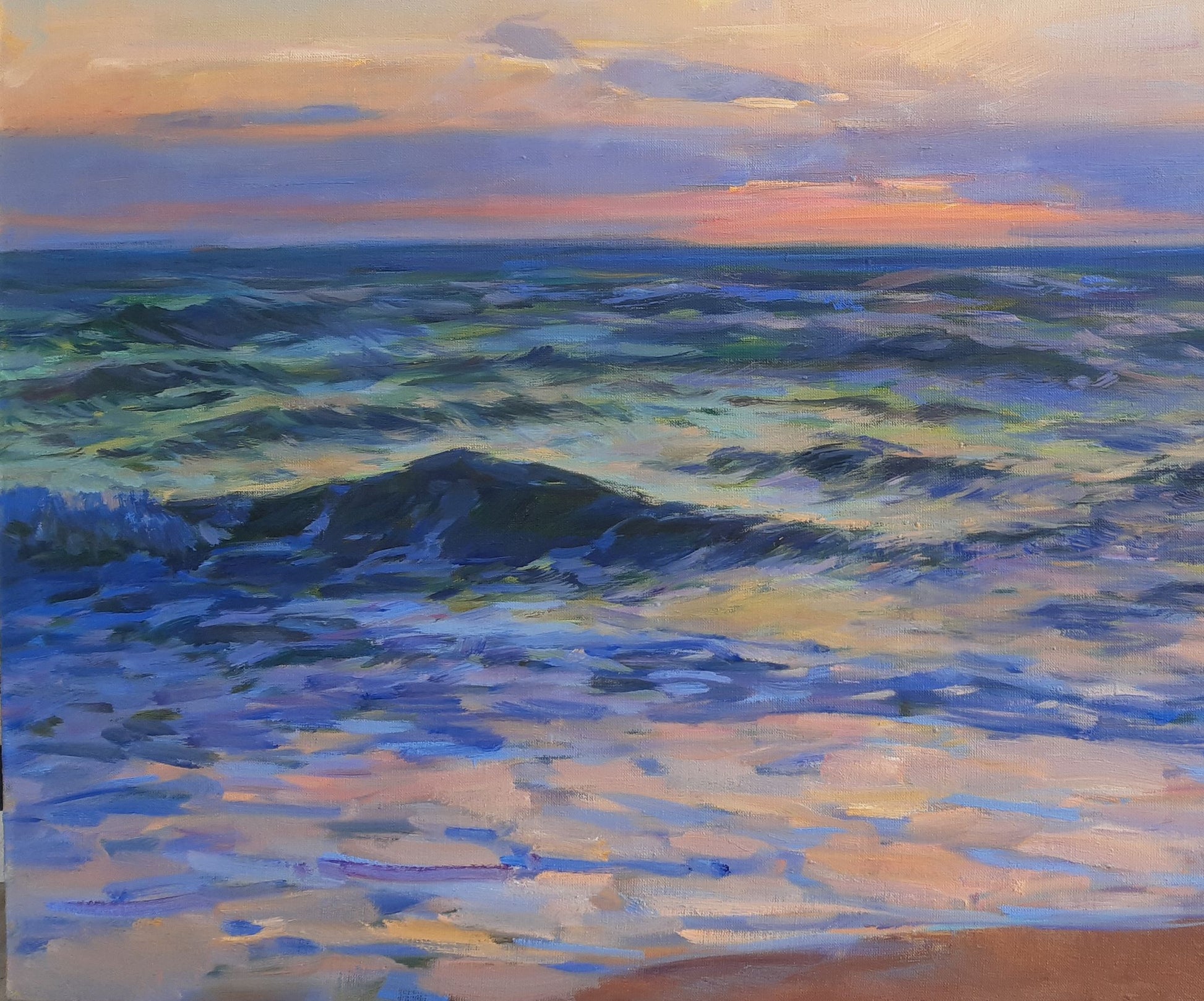 Vyacheslav Pereta's oil painting "Evening at Sea"
