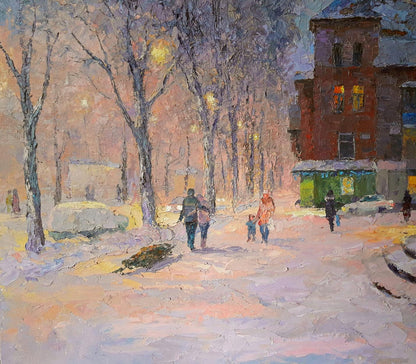 Oil painting On the eve of the New Year holidays Serdyuk Boris Petrovich