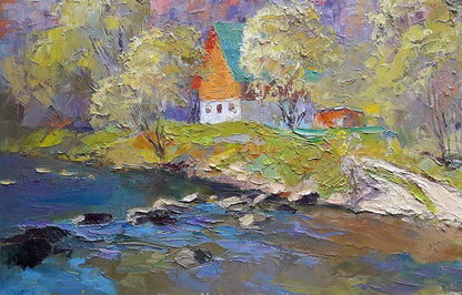 Oil painting Mountain stream Serdyuk Boris Petrovich №SERB 326