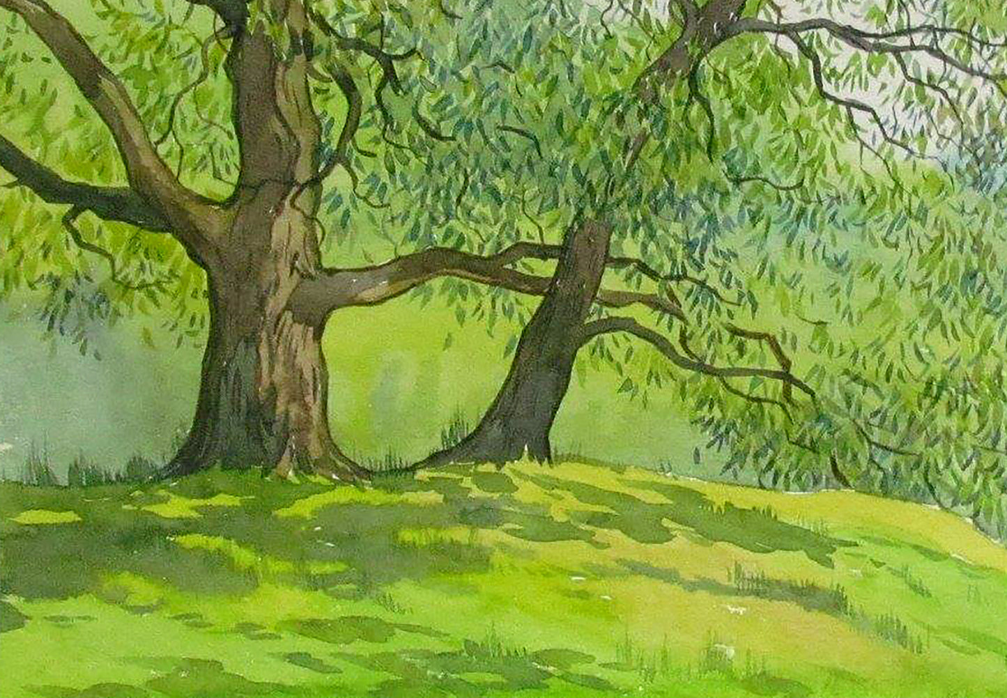 Watercolor painting In the summer forest Savenets Valery