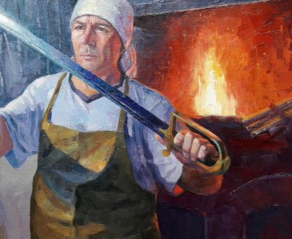 Oil painting Blacksmith Serdyuk Boris Petrovich