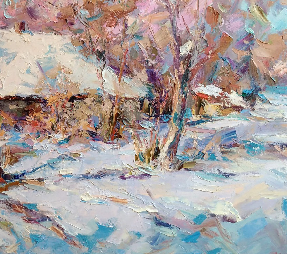 Oil painting Frosty sunny morning Alexander Nikolaevich Cherednichenko