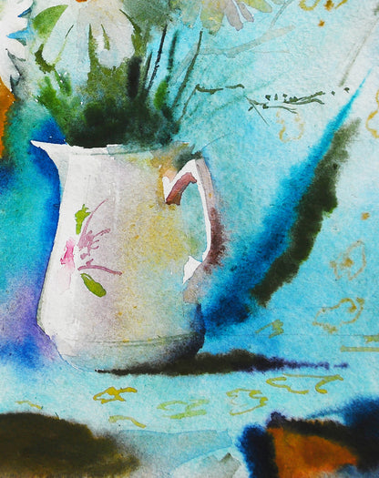 Watercolor painting Chamomile Egor Shvachunov