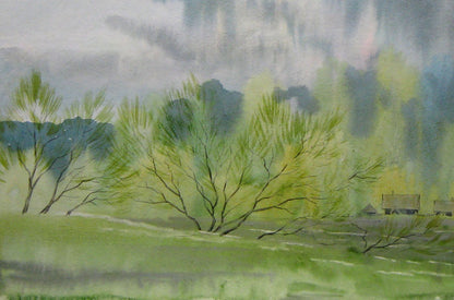 Watercolor painting After a thunderstorm Savenets Valery