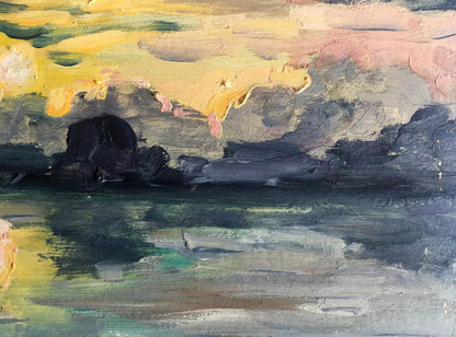 Oil painting Sunset on the river Svetlana Gramm