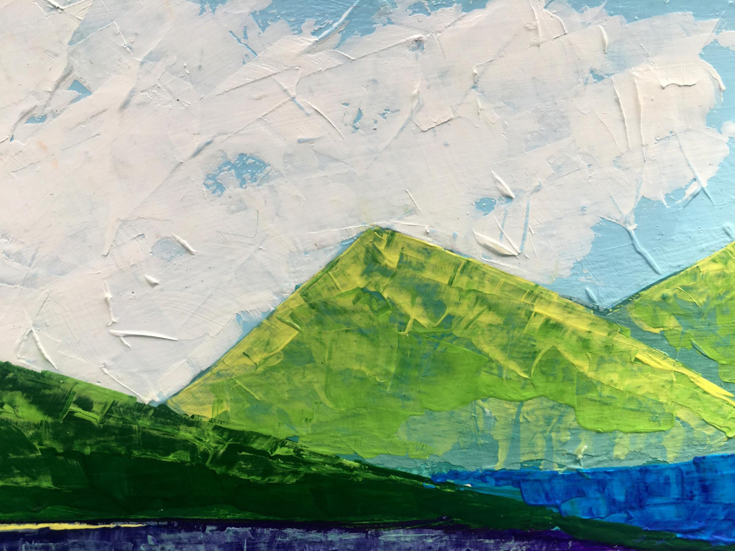 Oil painting Three mountains V. Zadorozhnya
