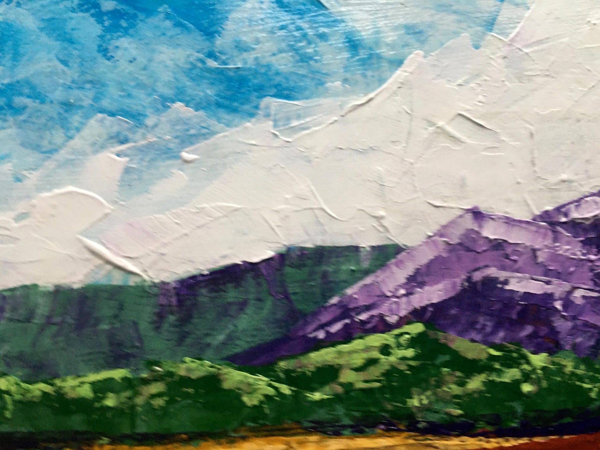 Oil painting snow-white sky over the mountains Zadorozhnya V.V.