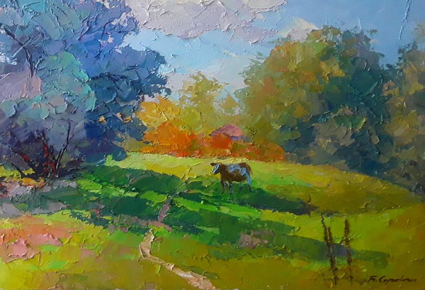 Oil painting On the pasture Serdyuk Boris Petrovich