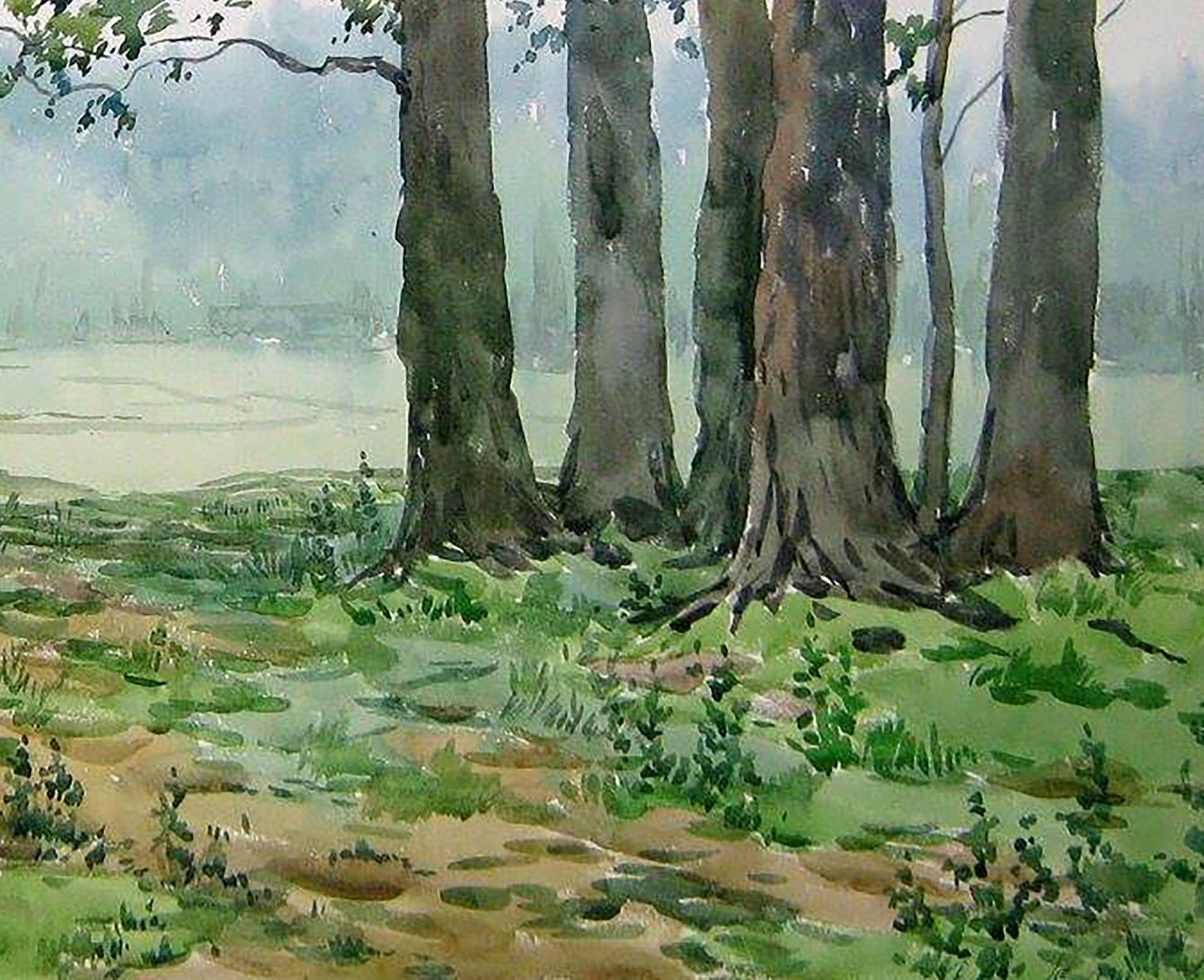 Watercolor painting Cloudy morning Savenets Valery